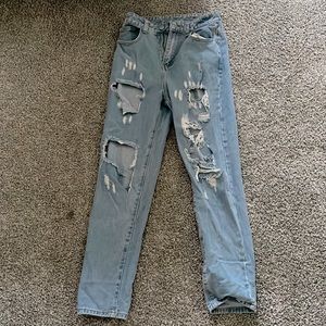 light washed high waisted jeans